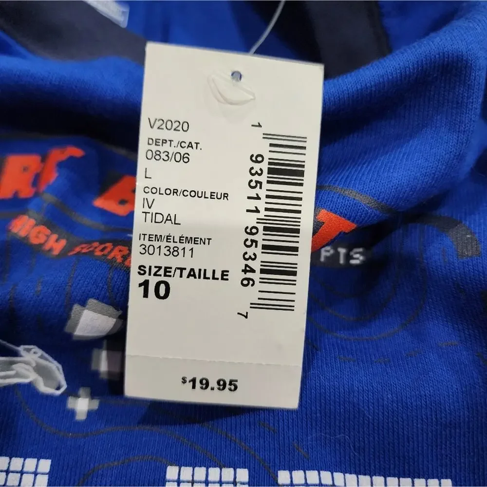 NWT The Children's Place Boy's Sleepwear Long Sleeve Crewneck Pajama Top Size 10